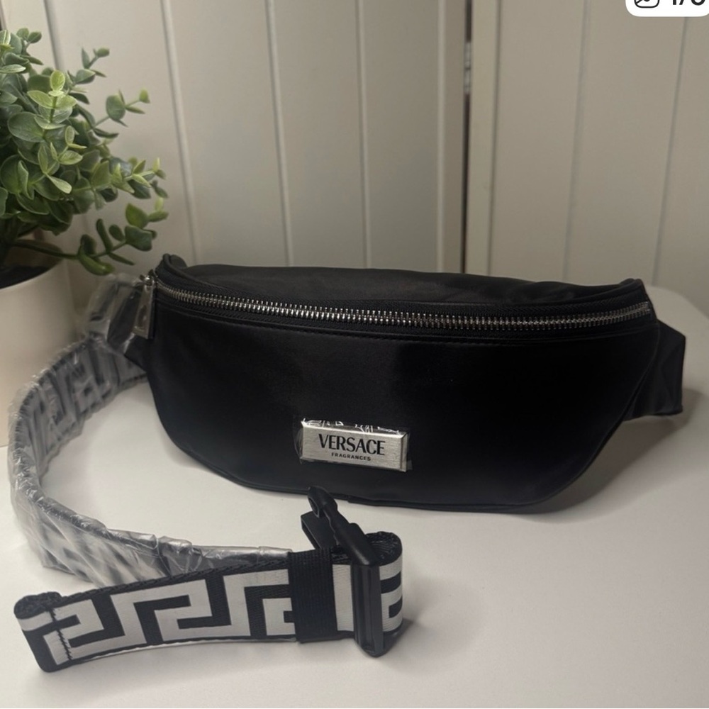 Versace Black Belt Bag with Strap
